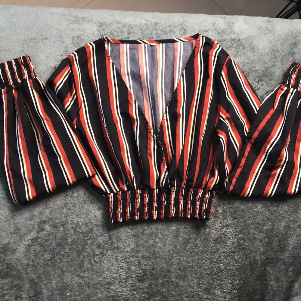 long sleeve blouse , cropped